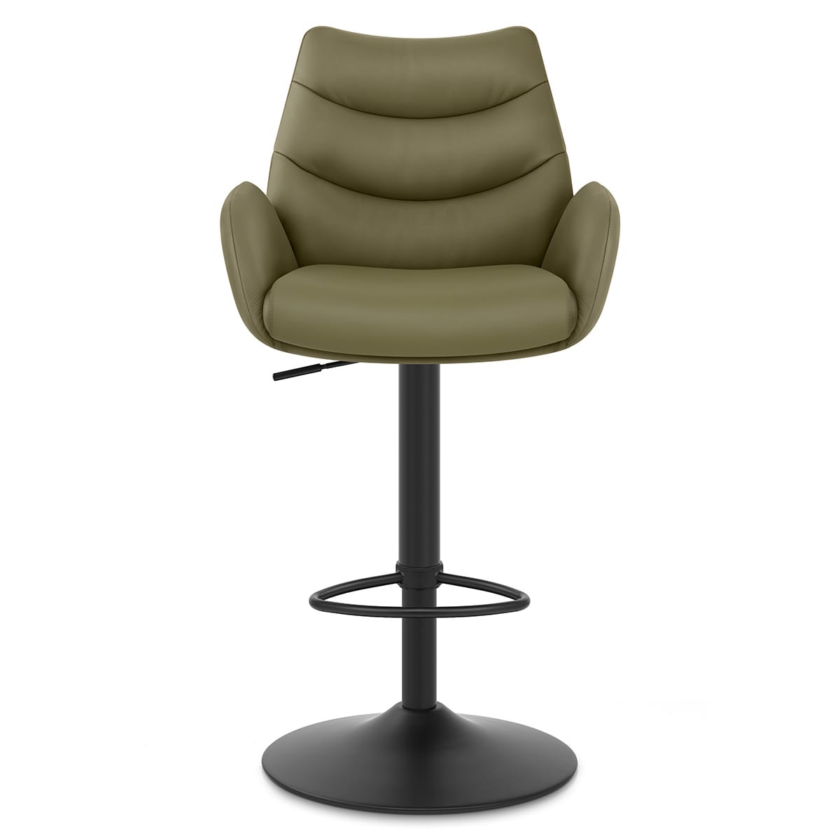 Madrid Real Leather Gas Lift Stool Green