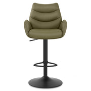 Madrid Real Leather Gas Lift Stool Green