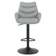Madrid Real Leather Gas Lift Stool Grey