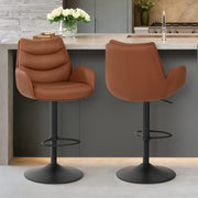 Madrid Real Leather Gas Lift Stool Tan