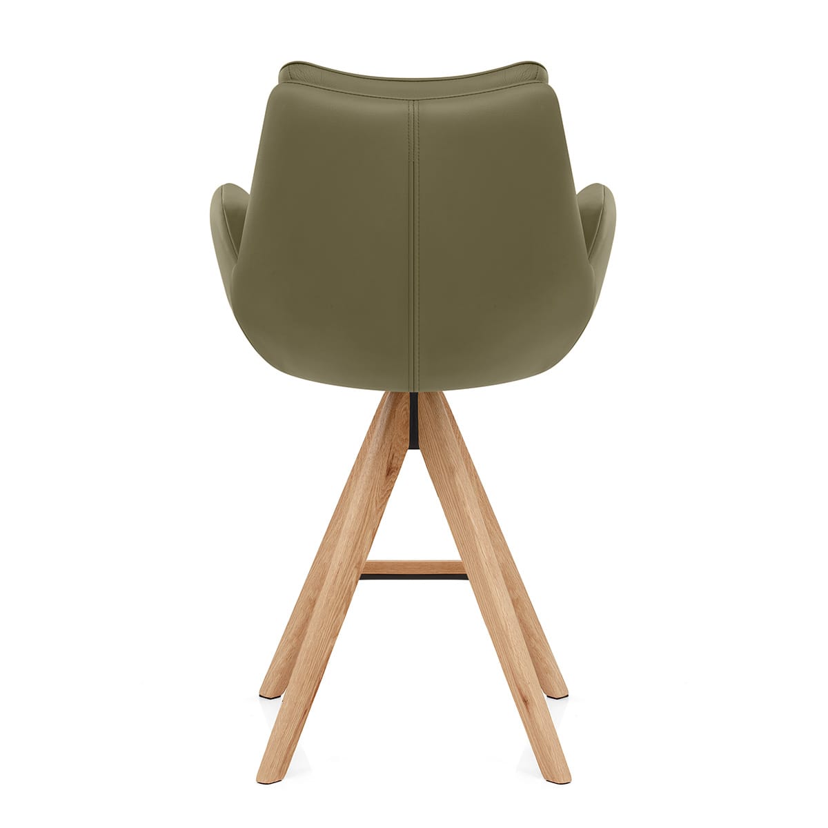 Madrid Real Leather Wooden Stool Green