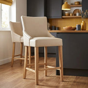 Magna Oak & Cream Faux Leather Stool