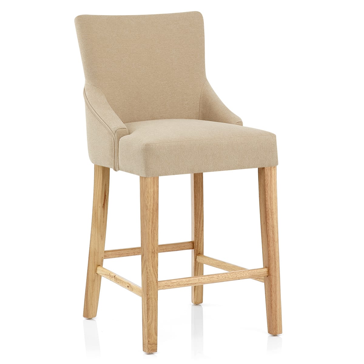 Magna Oak & Beige Fabric Bar Stool