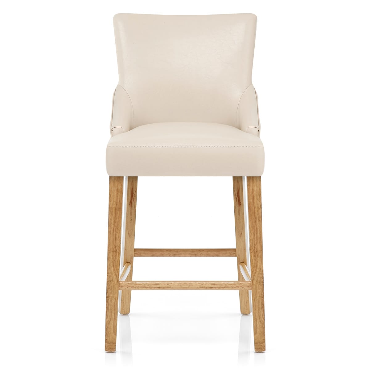 Magna Oak & Cream Faux Leather Stool