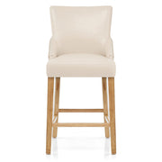 Magna Oak & Cream Faux Leather Stool