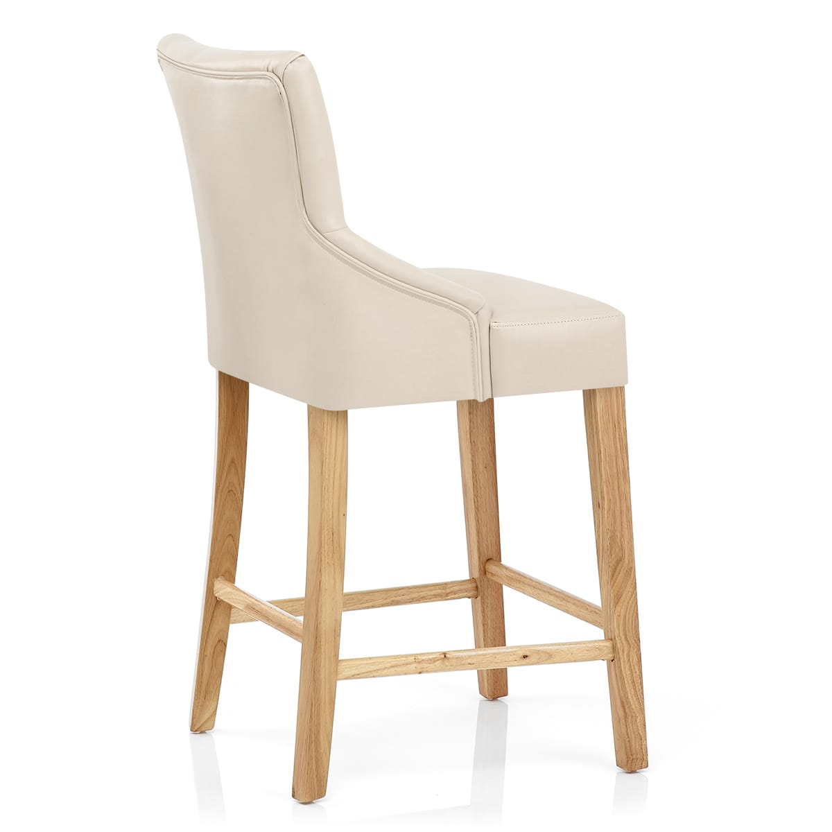 Magna Oak & Cream Faux Leather Stool