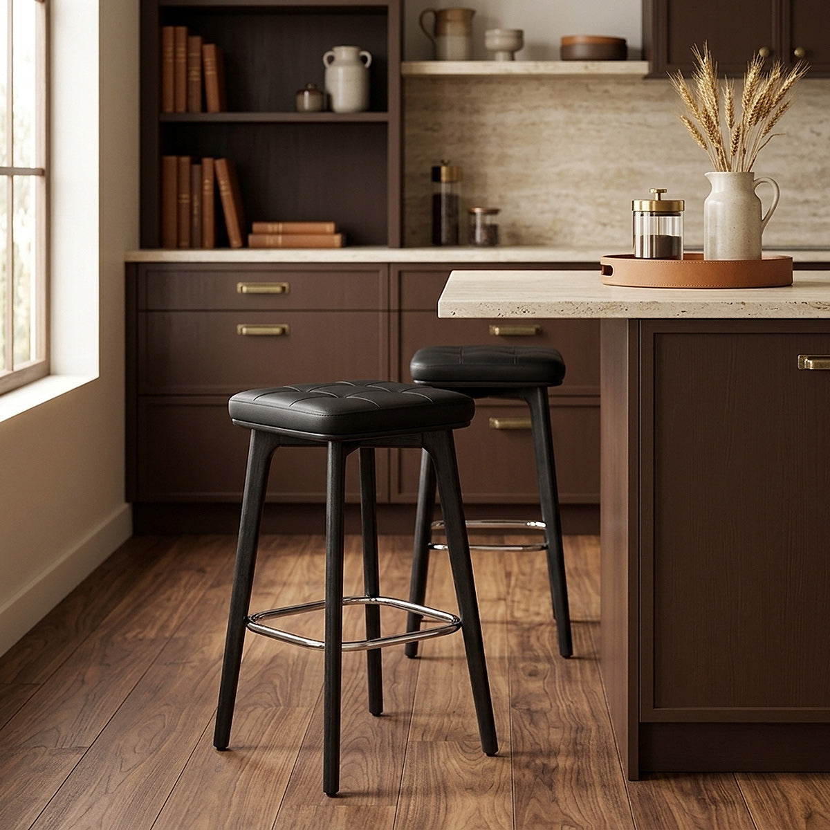 Malmo Black & Chrome Stool