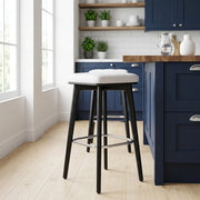 Malmo Black & Chrome Stool White