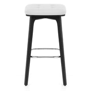 Malmo Black & Chrome Stool White