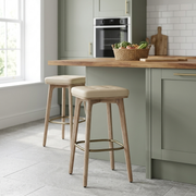 Malmo Oak & Copper Stool Cream