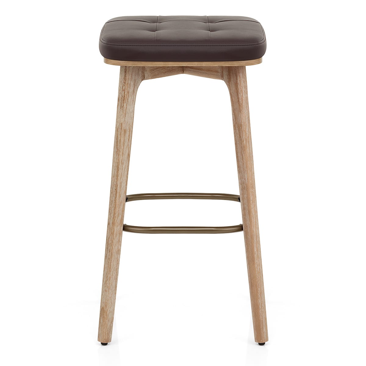 Malmo Oak & Copper Stool Brown