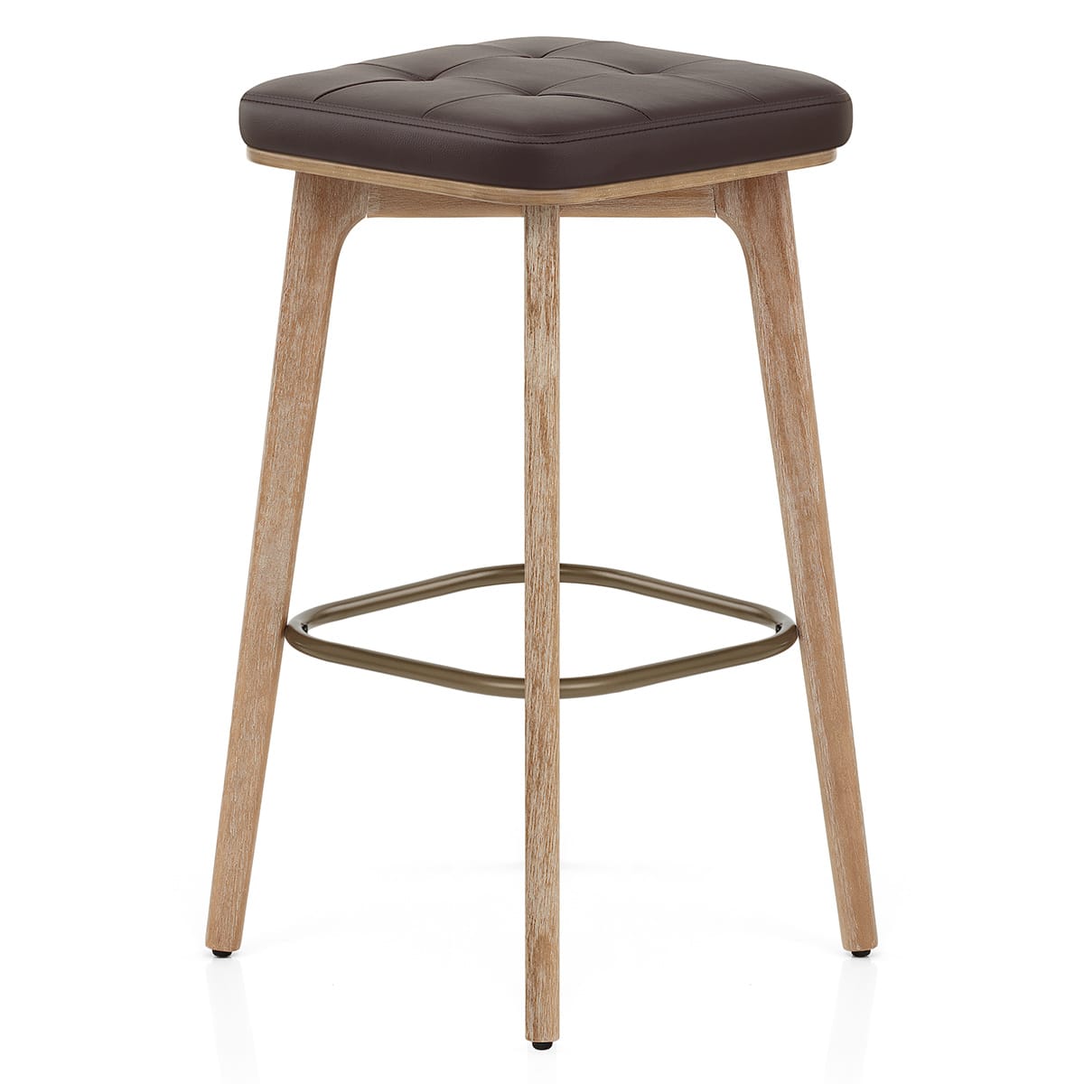 Malmo Oak & Copper Stool Brown