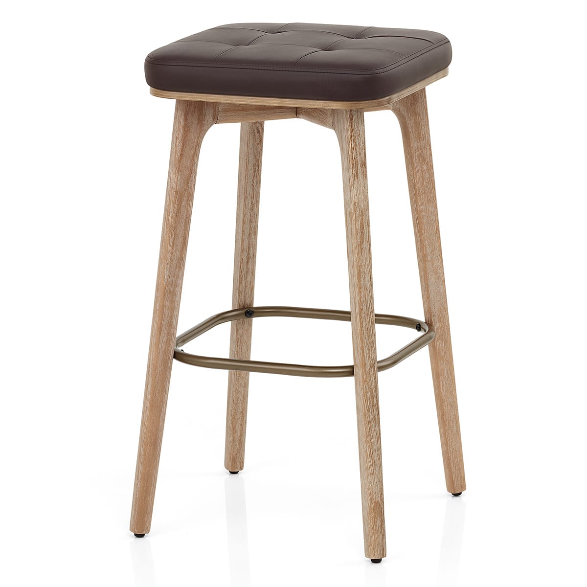 Malmo Oak & Copper Stool Brown