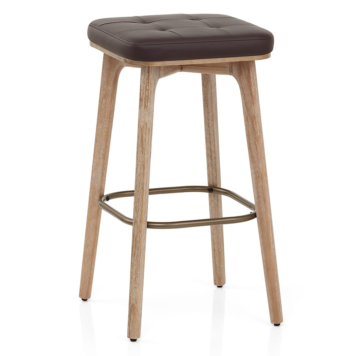Malmo Oak & Copper Stool Brown