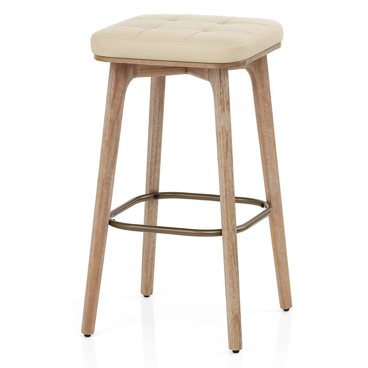 Malmo Oak & Copper Stool Cream