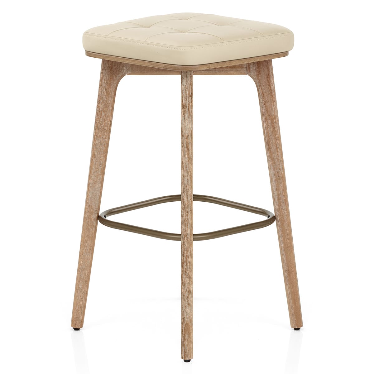 Malmo Oak & Copper Stool Cream