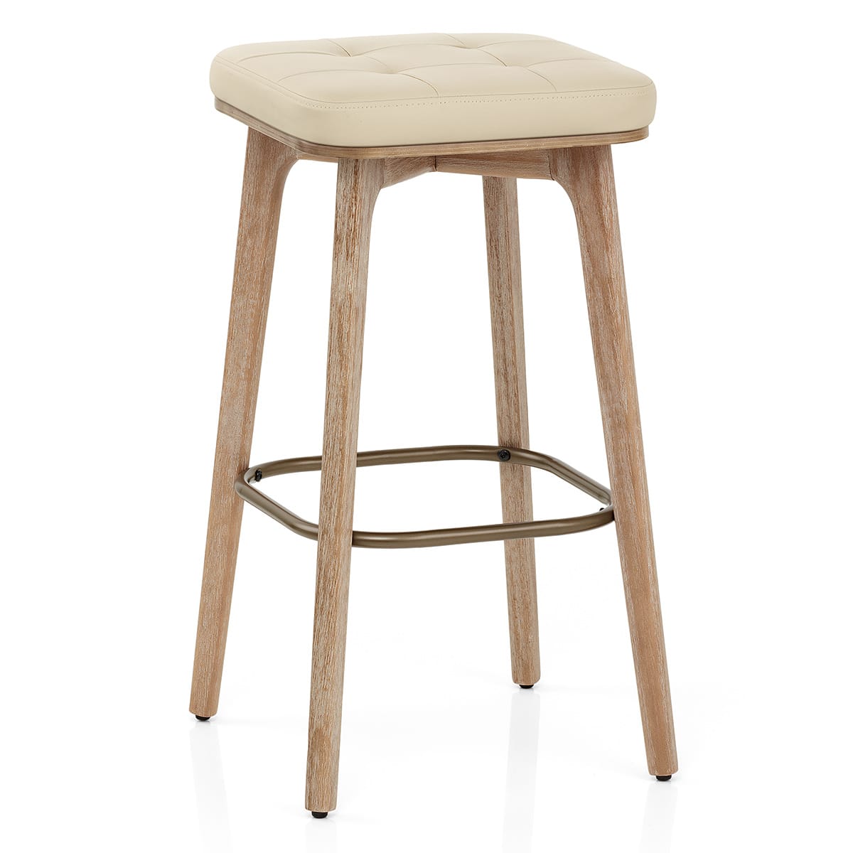 Malmo Oak & Copper Stool Cream