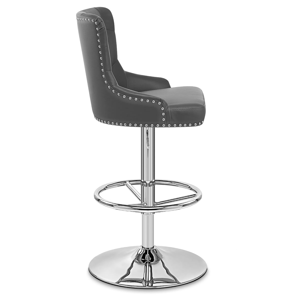 Manor Bar Stool Grey Leather