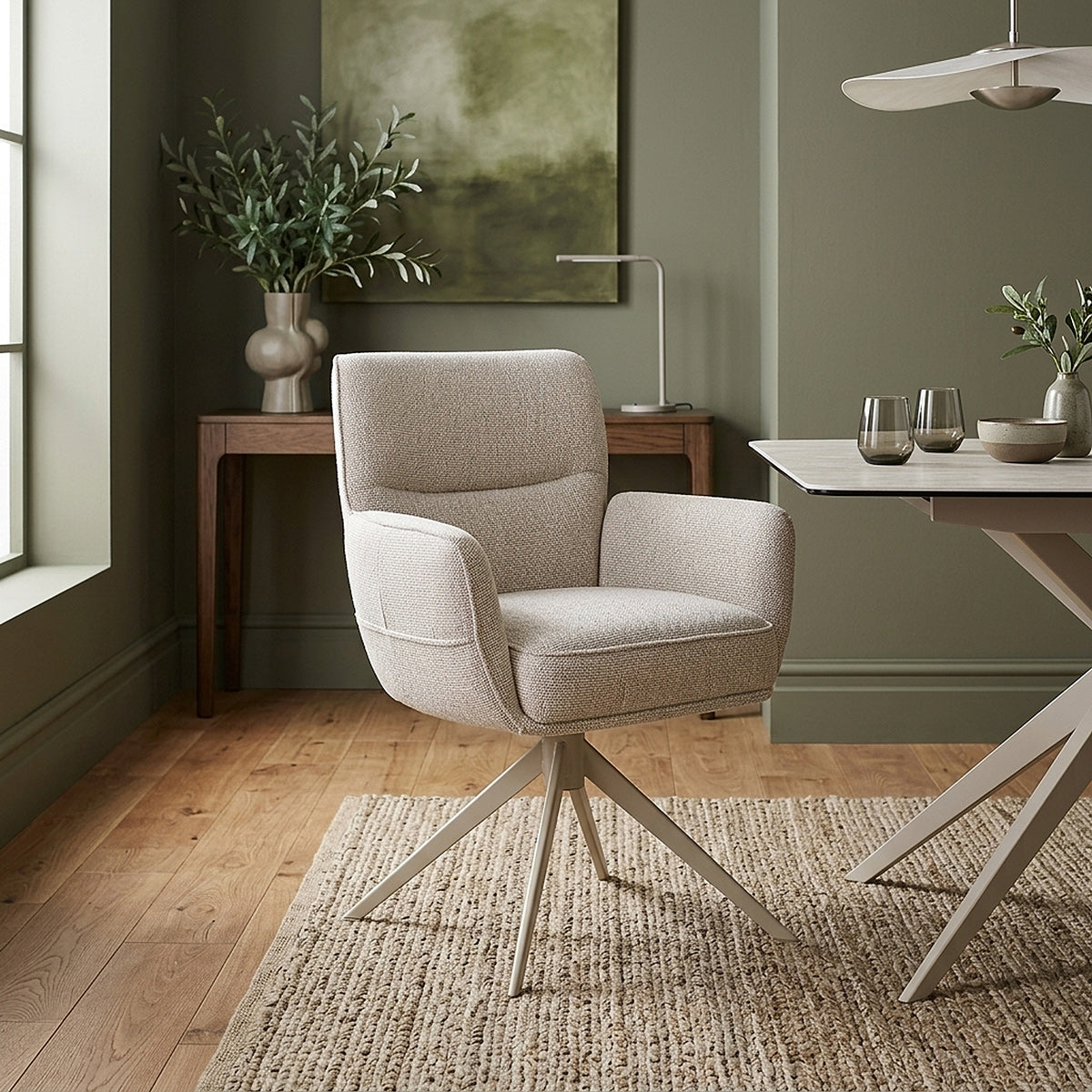 Marbella Dining Chair Cream Fabric