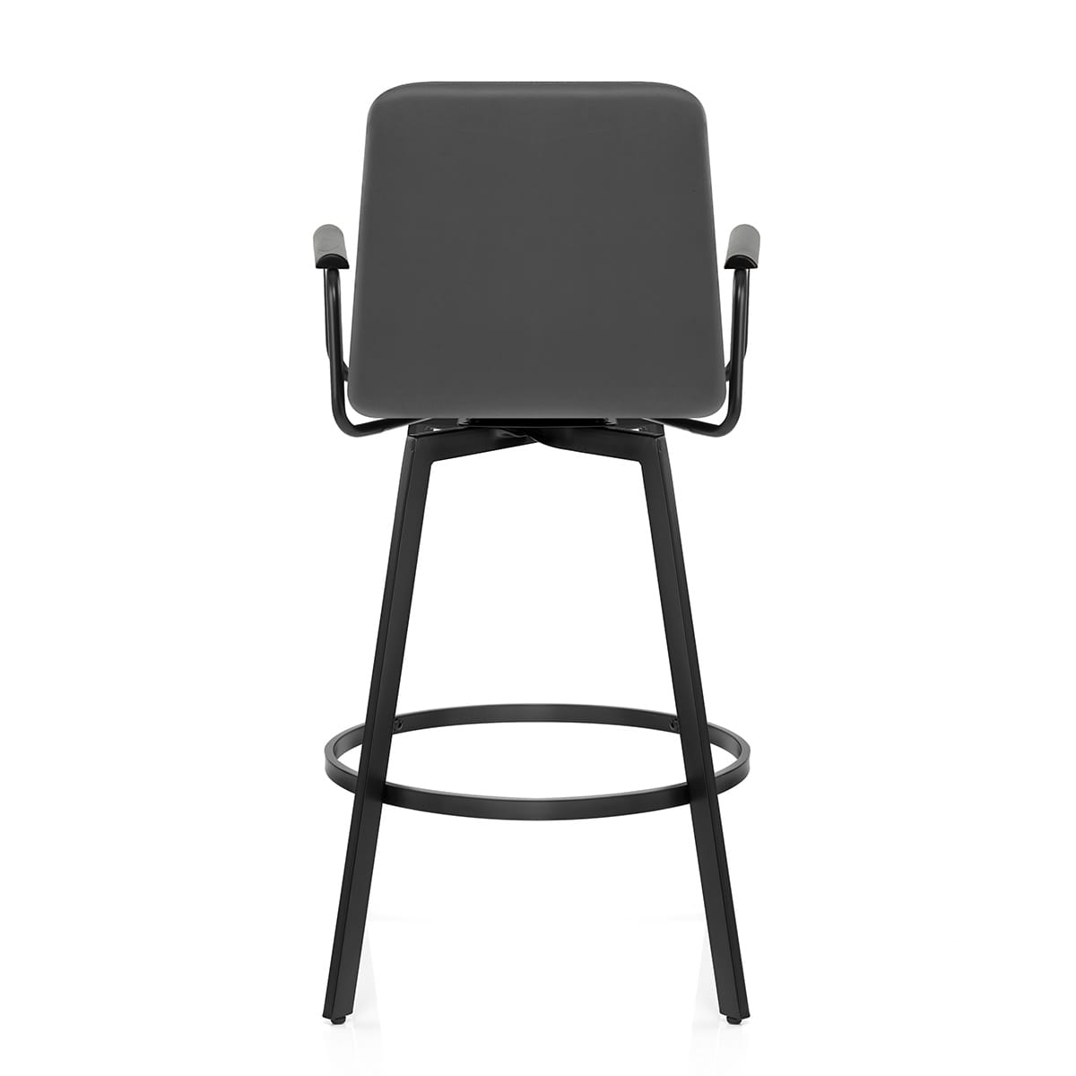 Marco Stool Black Arms & Grey Leather