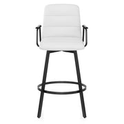 Marco Stool Black Arms & White Leather