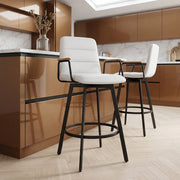 Marco Stool Oak Arms & White Leather