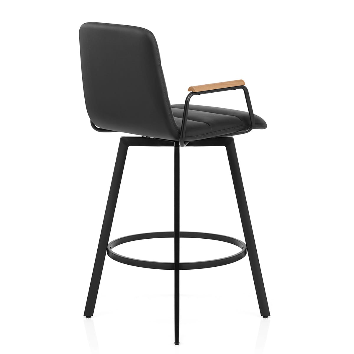 Marc Stool Marco Stool Oak Arms & Black Leather – Atlantic Shopping