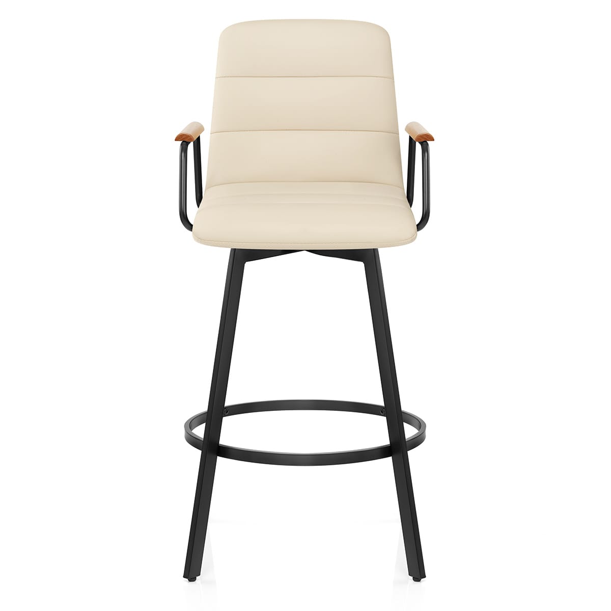 Marc Stool Marco Stool Oak Arms & Cream Leather – Atlantic Shopping