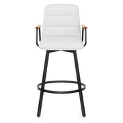 Marco Stool Oak Arms & White Leather