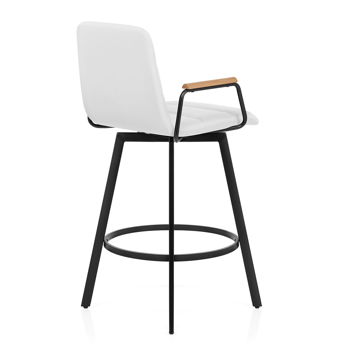 Marco Stool Oak Arms & White Leather