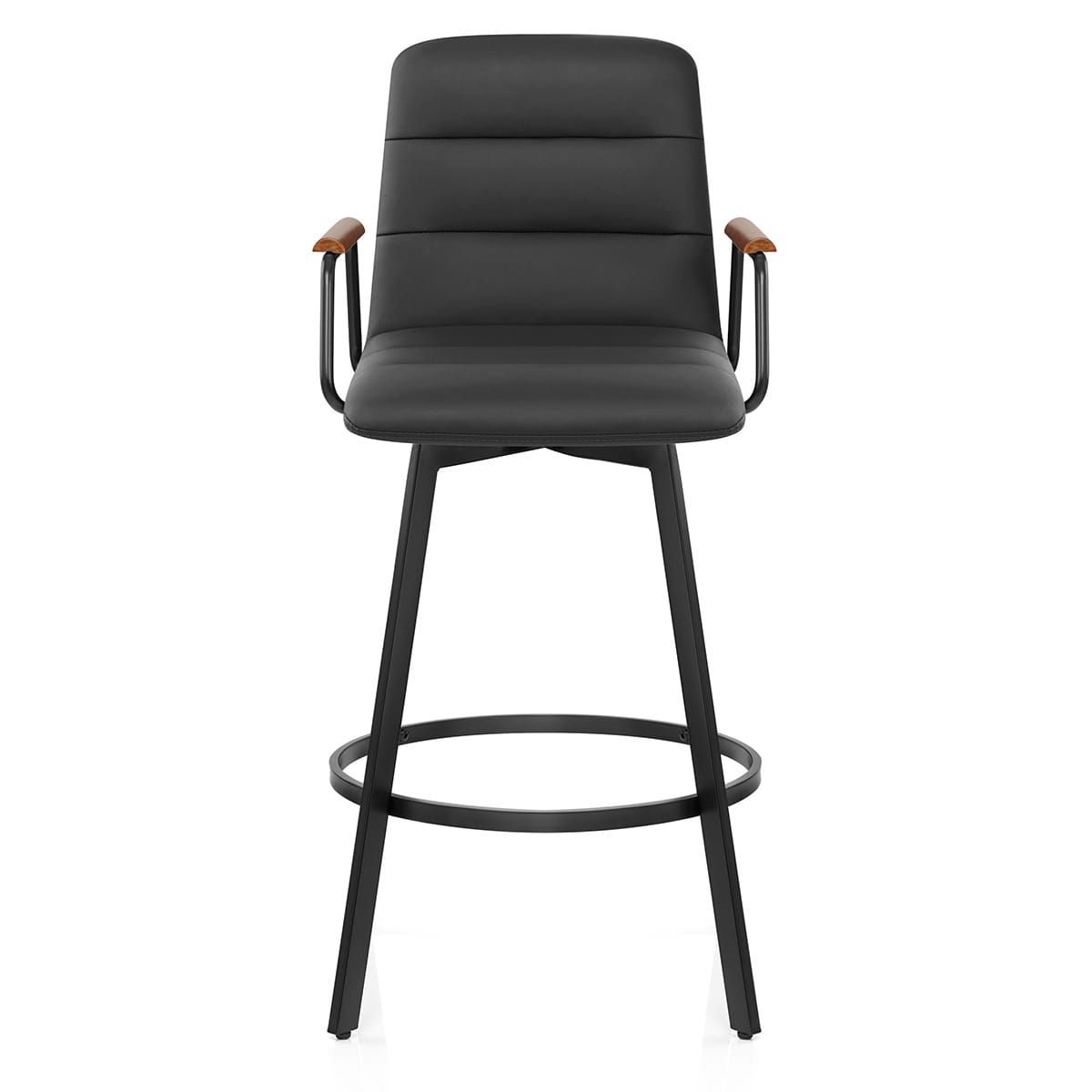 Marco Stool Walnut Arms & Black Leather