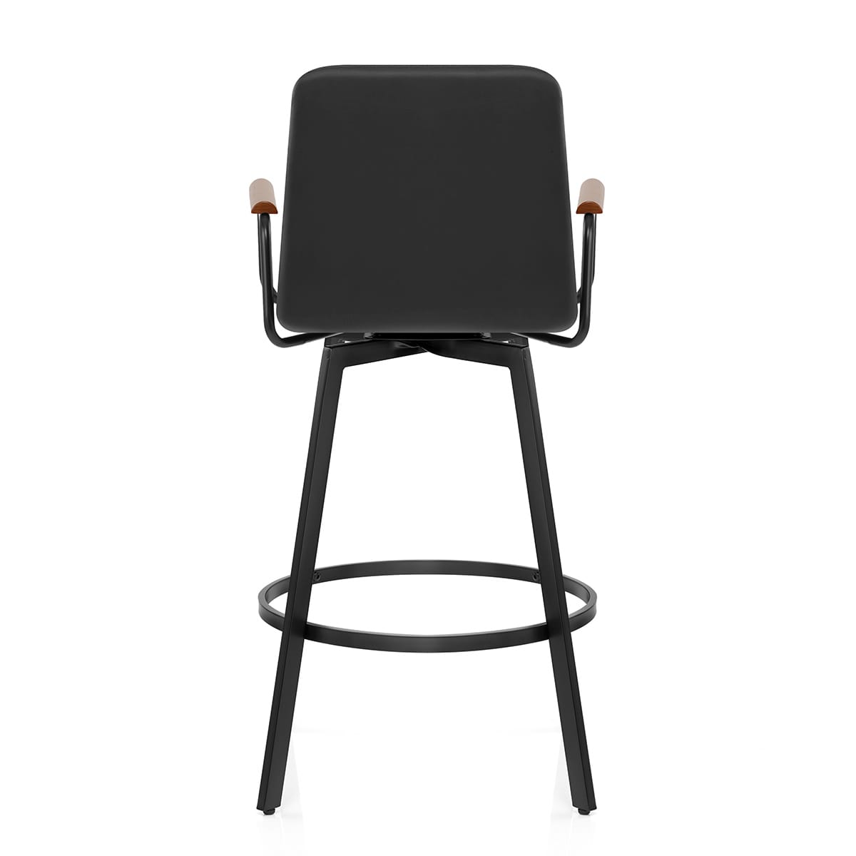 Marco Stool Walnut Arms & Black Leather