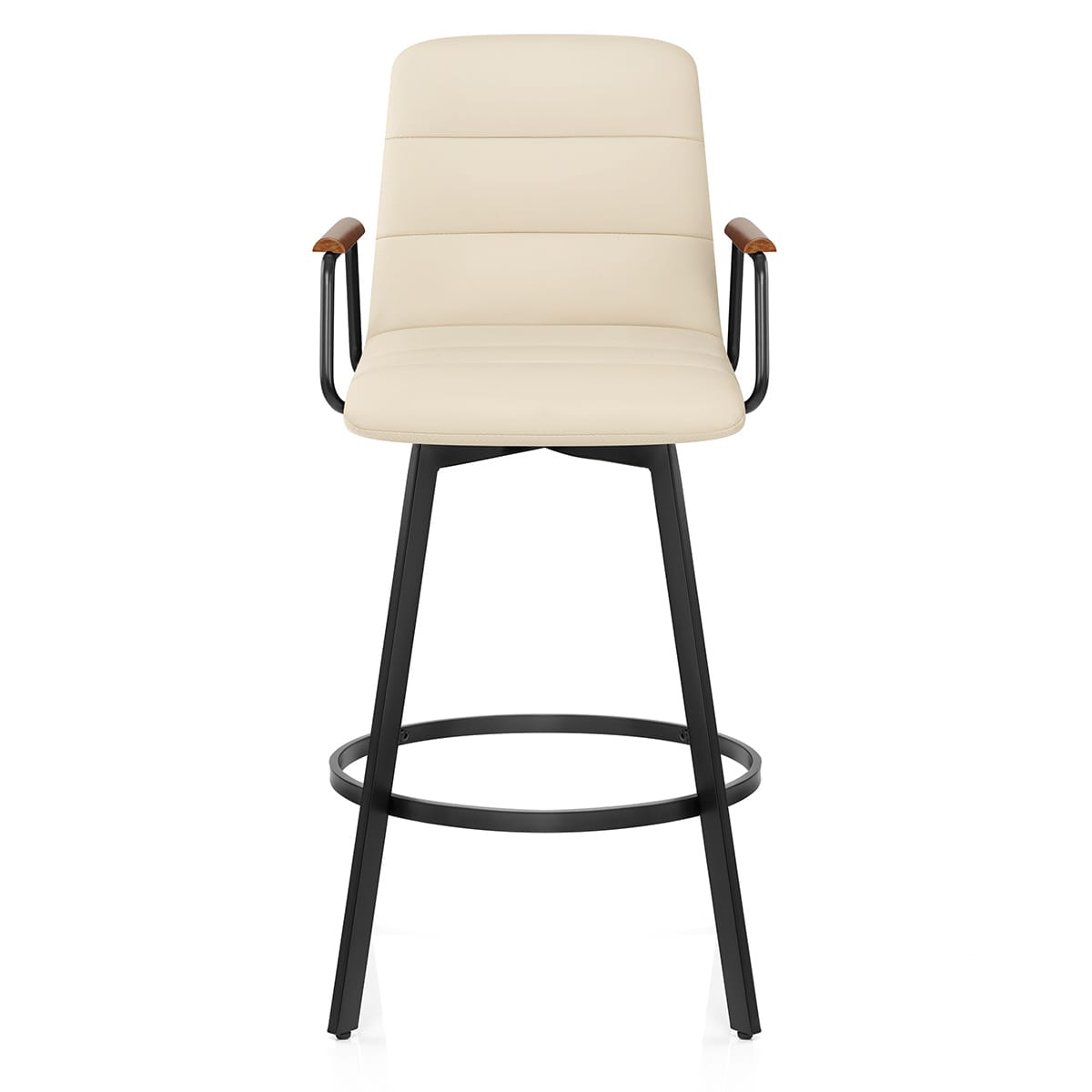 Marco Stool Walnut Arms & Cream Leather
