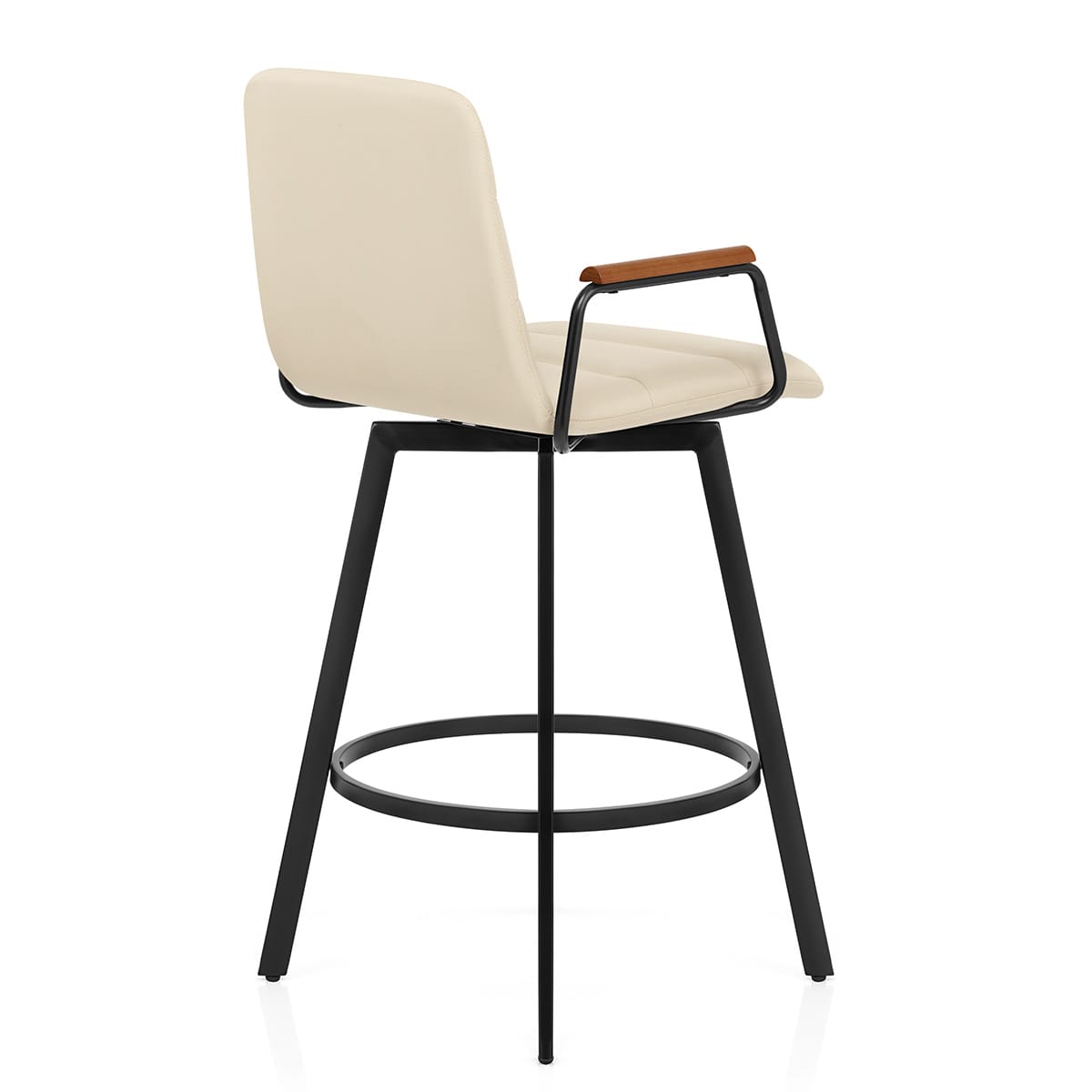 Marco Stool Walnut Arms & Cream Leather