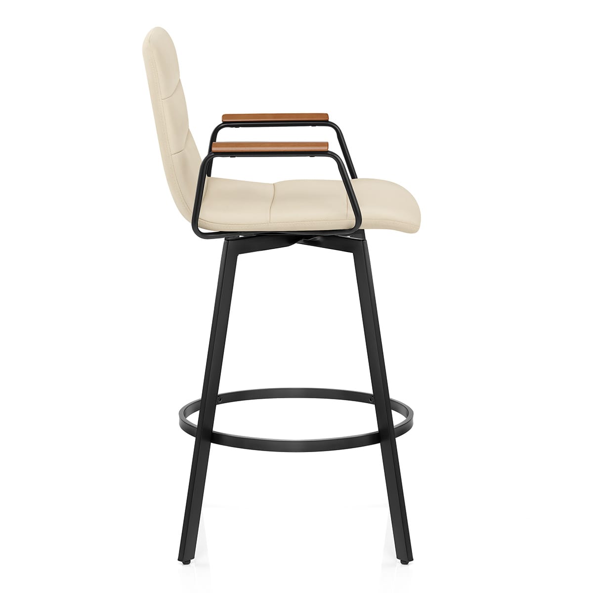 Marco Stool Walnut Arms & Cream Leather
