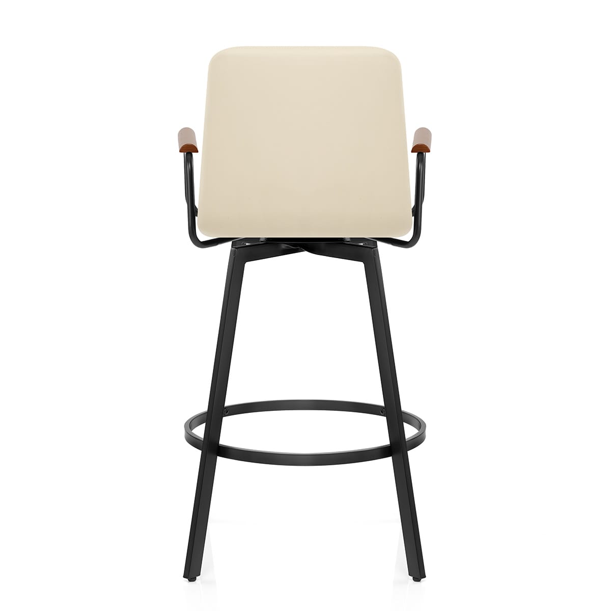 Marco Stool Walnut Arms & Cream Leather