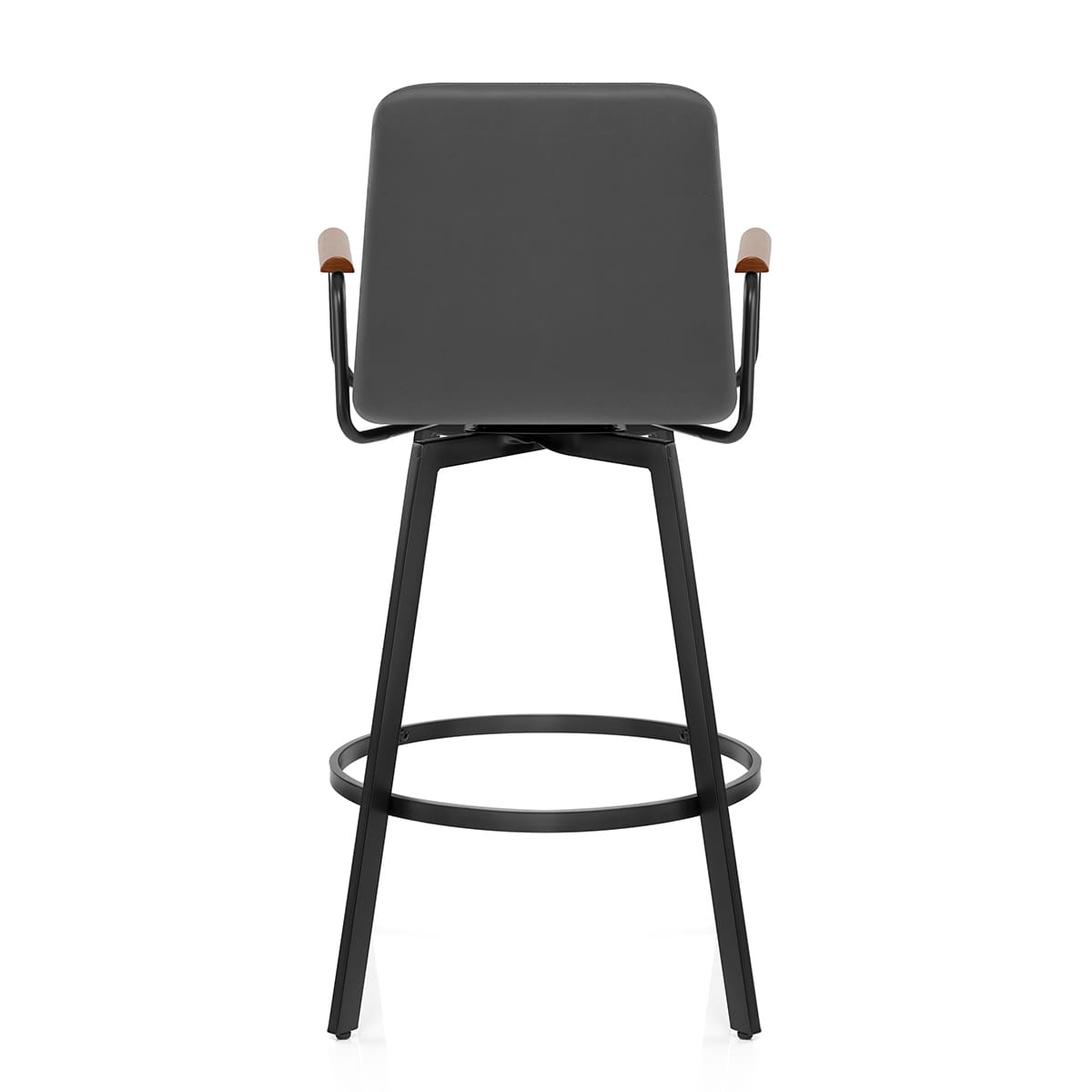 Marco Stool Walnut Arms & Grey Leather