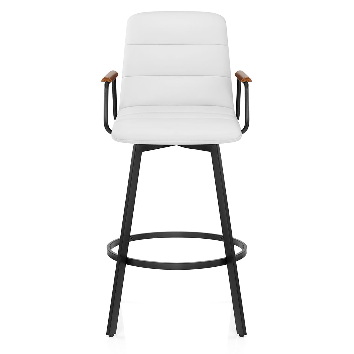 Marco Stool Walnut Arms & White Leather