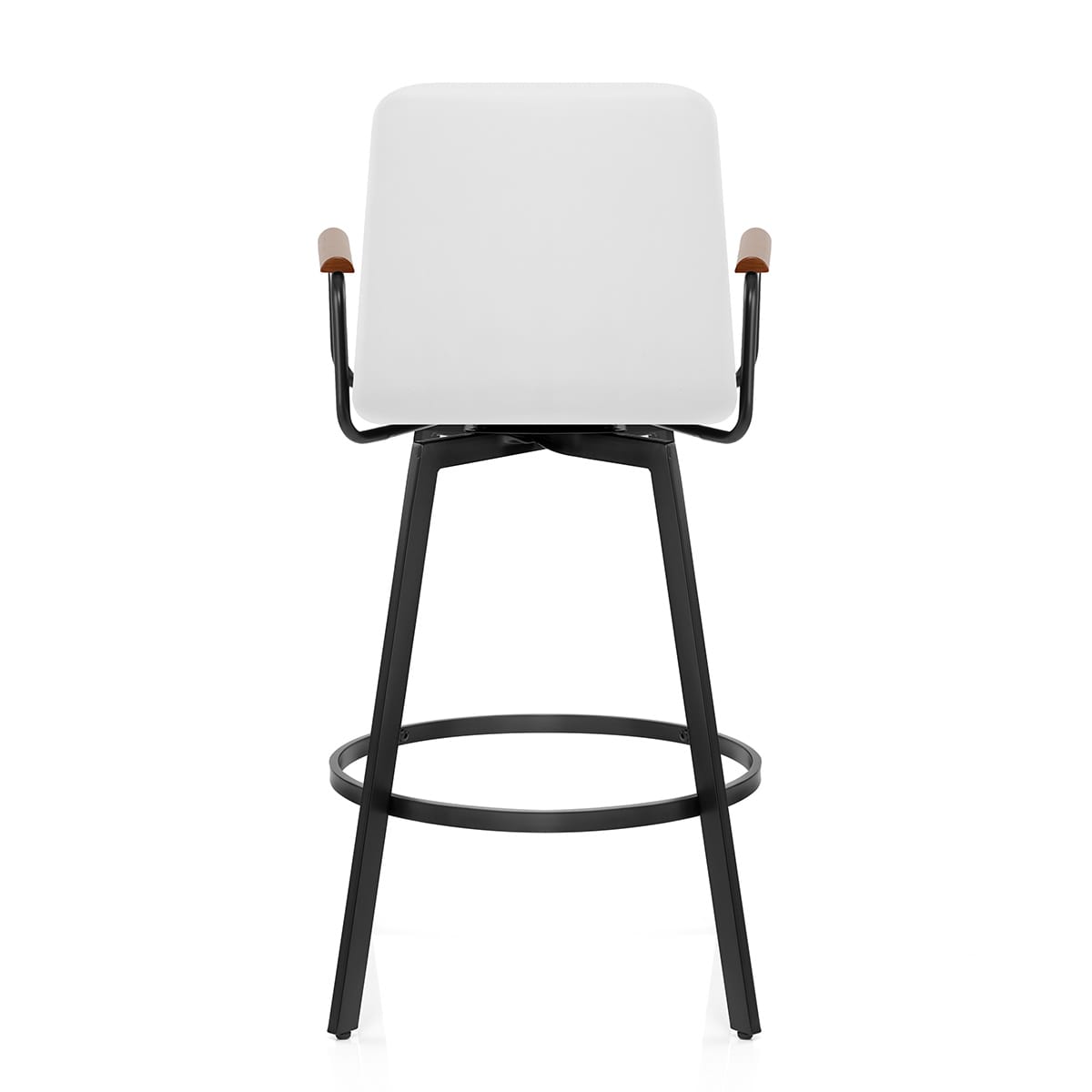 Marco Stool Walnut Arms & White Leather