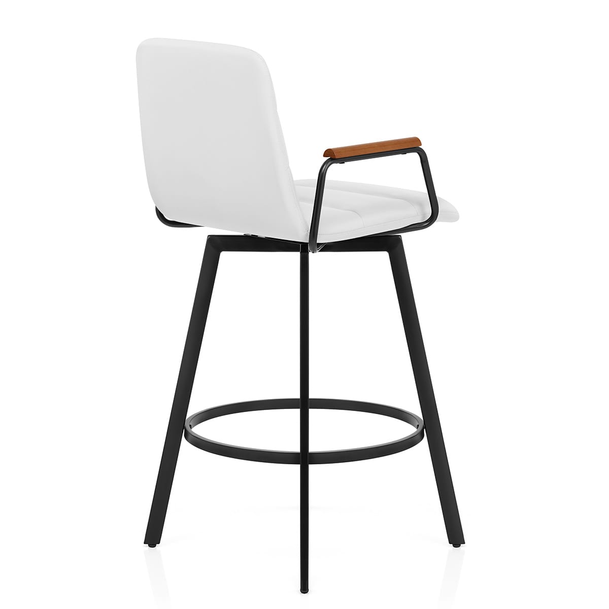 Marco Stool Walnut Arms & White Leather
