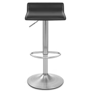 Mars Brushed Steel Bar Stool Black