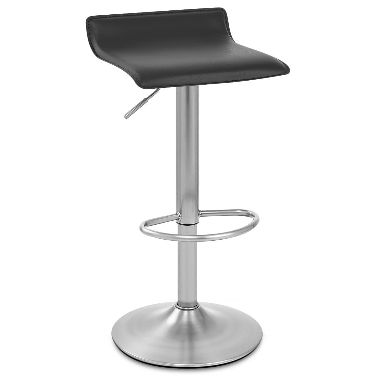 Mars Brushed Steel Bar Stool Black