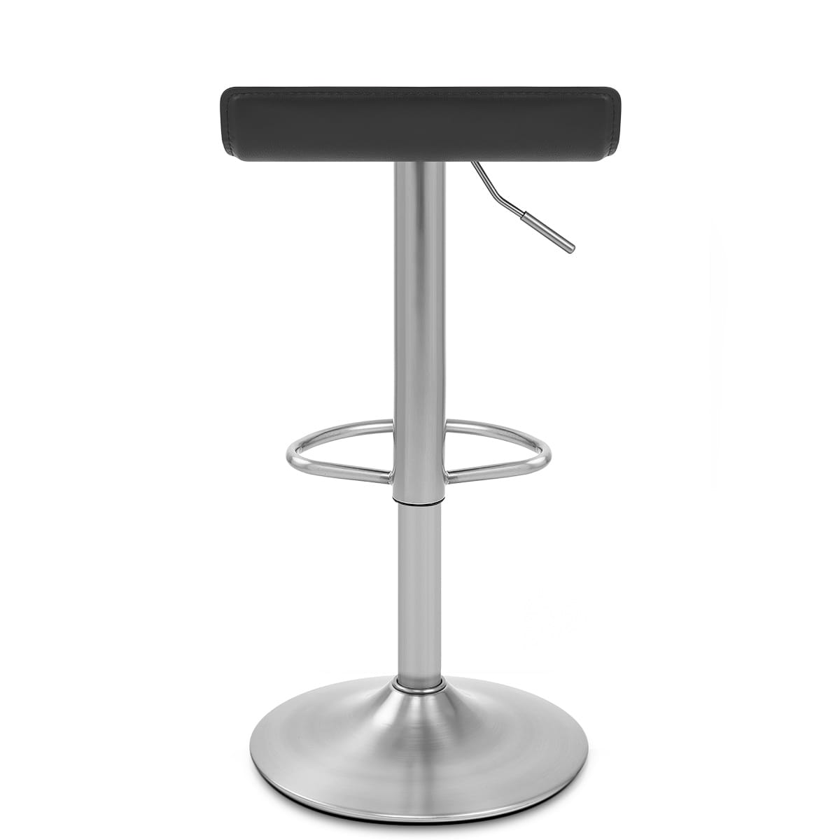 Mars Brushed Steel Bar Stool Black