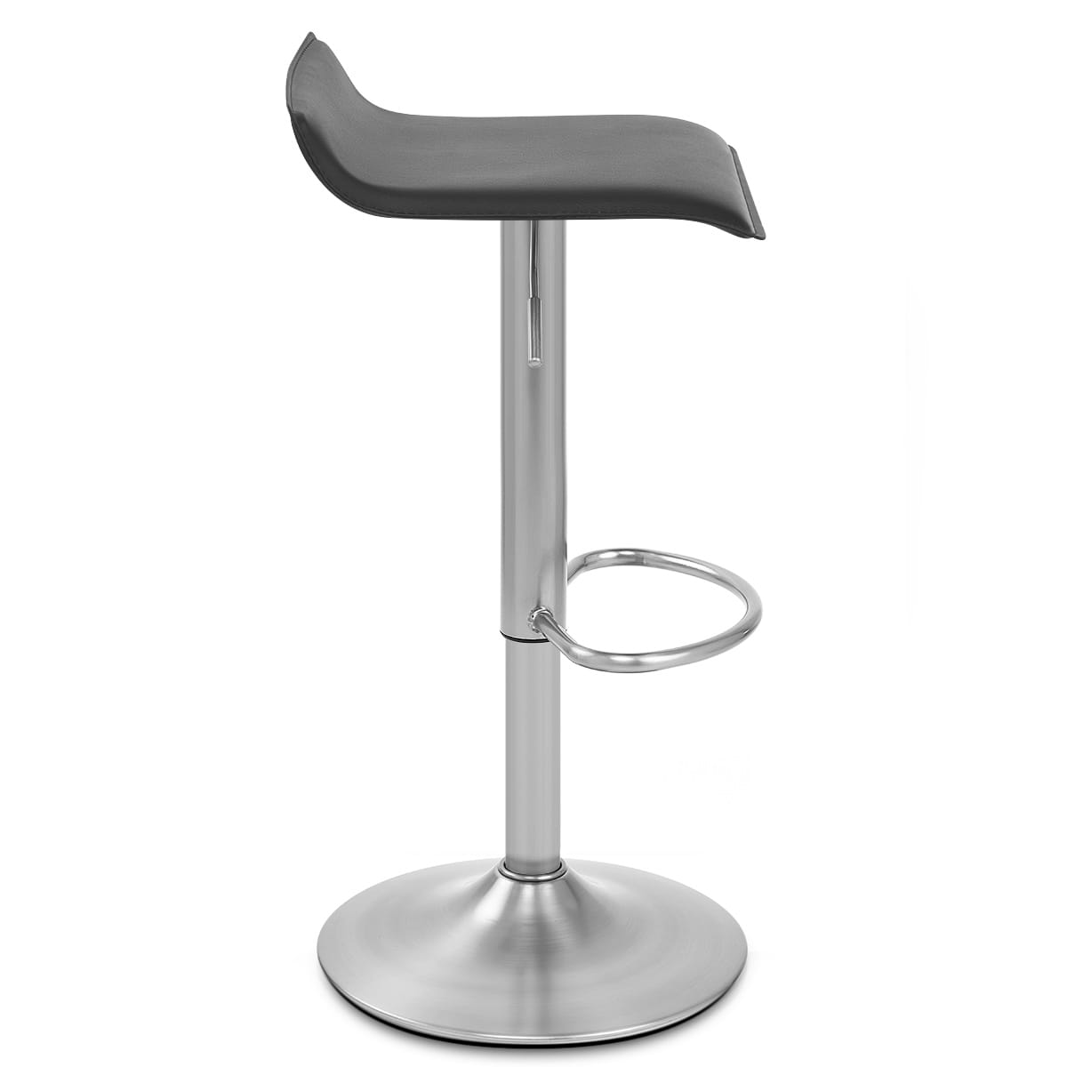 Mars Brushed Steel Bar Stool Black