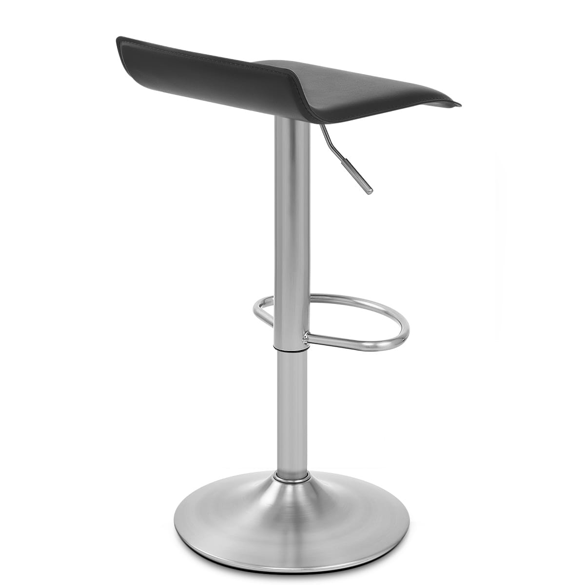 Mars Brushed Steel Bar Stool Black