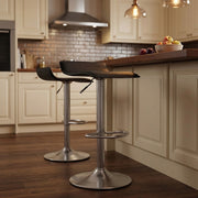 Mars Brushed Steel Bar Stool Black