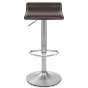 Mars Brushed Steel Bar Stool Brown
