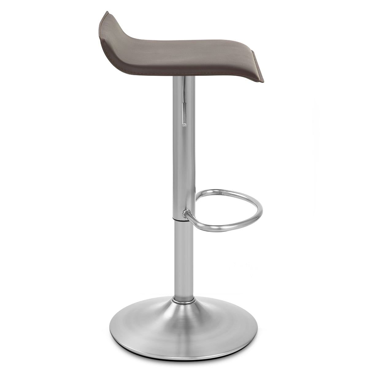 Mars Brushed Steel Bar Stool Brown