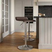 Mars Brushed Steel Bar Stool Brown