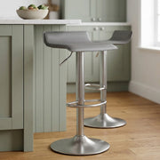 Mars Brushed Steel Bar Stool Grey